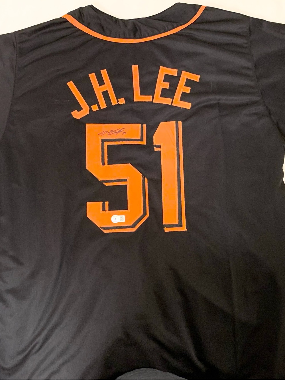 Jung Hoo Lee Autographed Custom SF Giants XL Jersey Beckett  COA